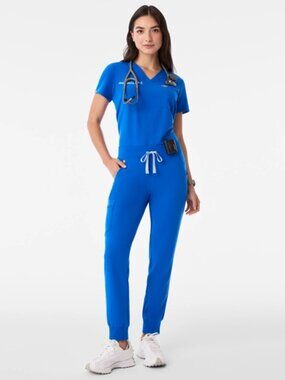 FIGS Zamora Jogger Scrub Pants Nurse Doctor Uniform Royal Blue W18SW2005 Sz XL